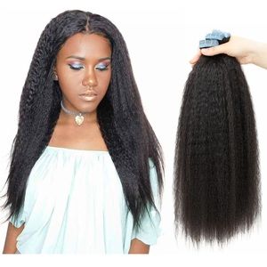 18” Tape in Hair Extensions Human Hair Kinky Straight 40grams (Pack of 20)